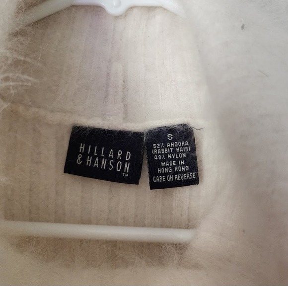 HILLARD & HANSON Angora Wool Sleeveless Turtleneck Sweater Vest milky white S - Picture 3 of 5